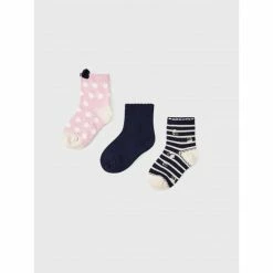 3 Pairs Of Kids' High Socks MAYORAL - 10271 Petalo 24 Navy Blue, Pink